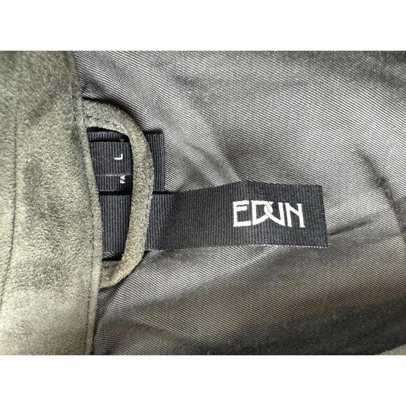 EDUN (designed by Bono) 100% Lamb Suede Asymmetric Moto Jacket - Size - Large - Picture 6 of 9
